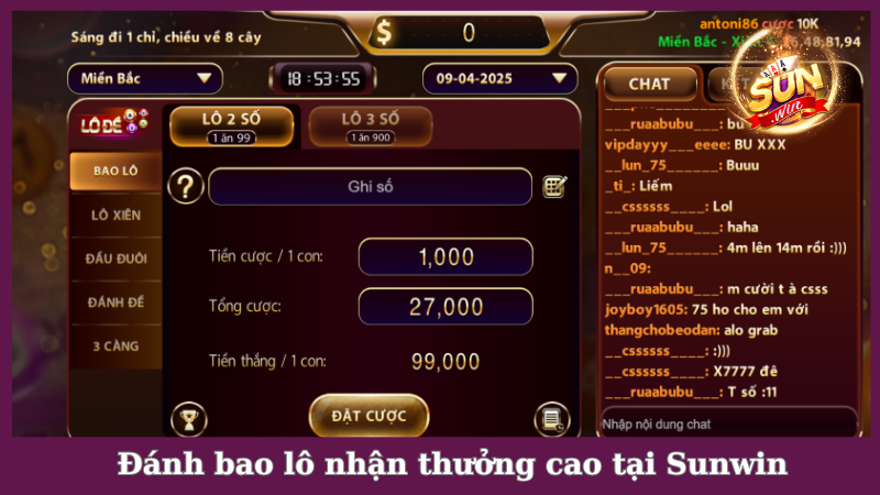 Bao lô tại lô đề Sunwin vừa dễ chơi vừa nhận thưởng hấp dẫn