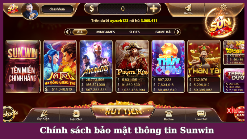 Chính sách bảo mật Sunwin đảm bảo an toàn dữ liệu